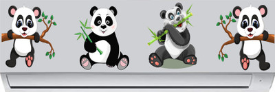 Happy Customise 47.5 cm Cute Panda Split AC Self Adhesive Sticker(Pack of 1)