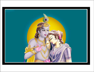 nirmal décor 48 cm Radha krishna poster size (77x48) Self Adhesive Sticker(Pack of 1)