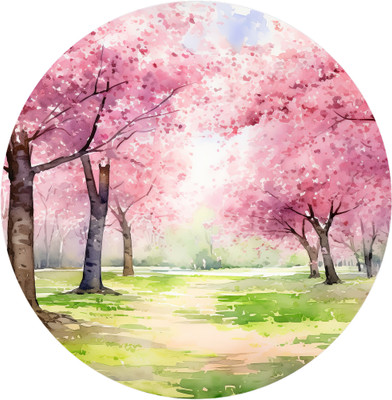 SoFFXia 18 inch Colorful Garden Lawns Nature Designs Wall Stickers for Home, Hall EDD_WS_19745 Self Adhesive Sticker(Pack of 1)