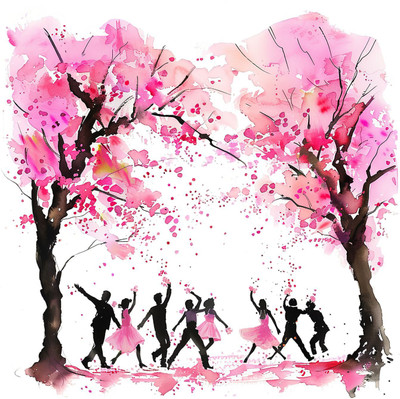 SoFFXia 18 inch Cherry Blossoms Sakura Decorative Wall Sticker for Living Room EDD_WS_16591 Self Adhesive Sticker(Pack of 1)