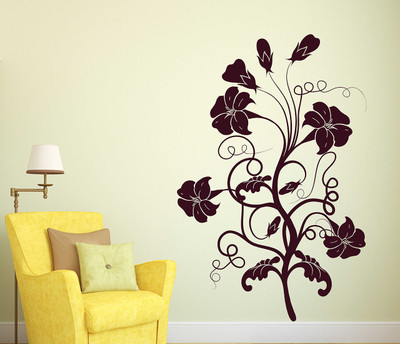 fuzzy 75 cm flowers Self Adhesive Sticker(Pack of 1)