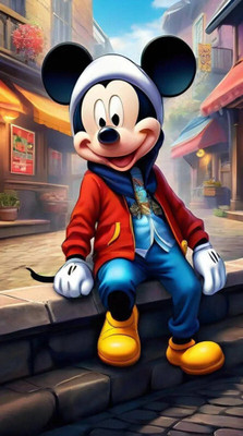 swaroopa 16.5 inch Mickey Mouse Sticker Self Adhesive Sticker(Pack of 1)