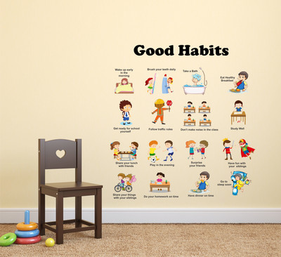 crystalsign 95 cm Good Habits Removable Sticker(Pack of 1)
