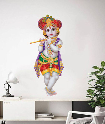 STICKER STUDIO 50 cm Krishna with Flute Wall Sticker & Decal Self Adhesive Sticker(Pack of 1)