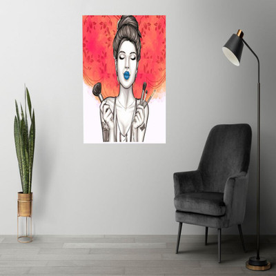 Vijaya enterprises 45.72 cm Beauty saloon face makup wall sticker size (12x18 inch) Self Adhesive Sticker(Pack of 1)