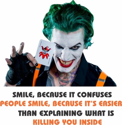 sr enterprises 60 cm smiling quotes joker design(58x60) Self Adhesive Sticker(Pack of 1)