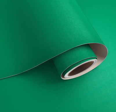 SELLORAMA 200 cm Green Plain Vinyl Wallpaper Sticker Peel and Stick Wallpaper Sticker 200x30 cm Self Adhesive Sticker(Pack of 2)