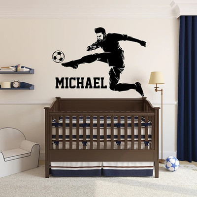 SnappyVinyl 76 cm Large Custom Name Soccer Player Sport Self Adhesive Sticker(Pack of 1)