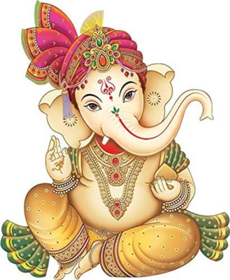 The Printpack 47.5 cm 32.5 Cm Ganesh Ji Transparent Self Adhesive Sticker(Pack of 1)