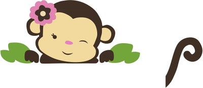 Wallme 90 cm Monkey | Non-Reusable Sticker Self Adhesive Sticker(Pack of 1)