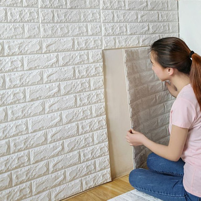 Onbet Embossed Architecture White Wallpaper(L x W: 77 cm x 77 cm)