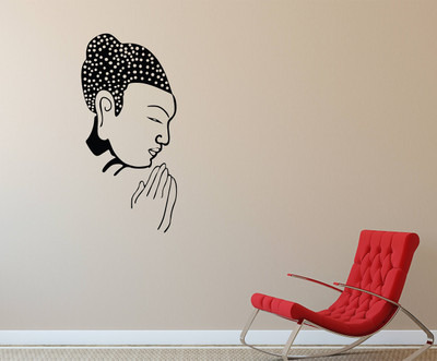 WALLDECORS 60.96 cm BUDDHA PRAYING IMAGE Self Adhesive Sticker(Pack of 1)