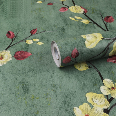 Pia Creations 304.8 cm Floral Waterproof Wallpaper Stick & Peel (304.8 x 45.72 cm) Self Adhesive Sticker(Pack of 3)