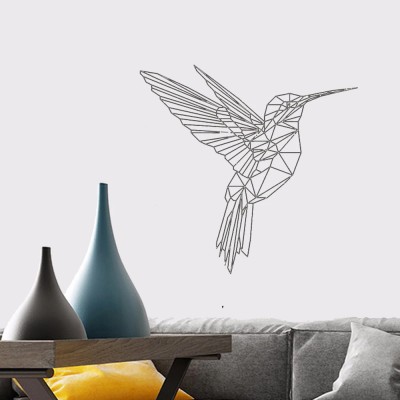 SnappyVinyl 44 cm Geometric Colibri Bird Self Adhesive Sticker(Pack of 1)