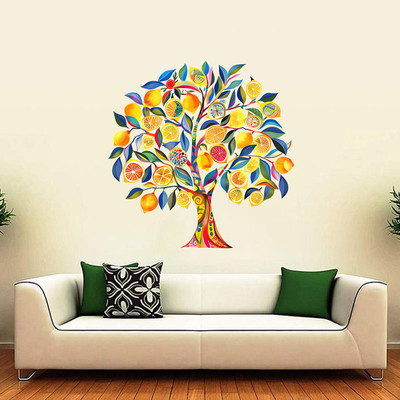 SoFFXia 18 inch Trendy Design Tree Wall Sticker For Living Room, Home Decorative, Hall ED_1087 Self Adhesive Sticker(Pack of 1)
