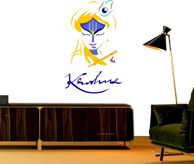 Inkfence 85 cm Hare Krishna Modern Art Design God Wall Sticker Self Adhesive Sticker(Pack of 1)