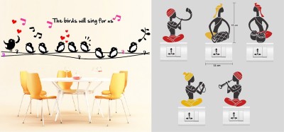 Merical 15 cm Twitter singing Folk Band Switch Board Sticker Self Adhesive Sticker(Pack of 2)