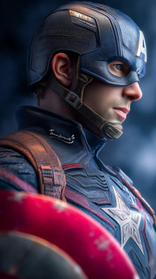 swaroopa 16.5 inch Captain America Sticker Self Adhesive Sticker(Pack of 1)
