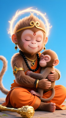swaroopa 16.5 inch Hanuman ji sticker Self Adhesive Sticker(Pack of 1)