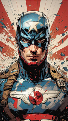 swaroopa 16.5 inch Captain America Sticker Self Adhesive Sticker(Pack of 1)