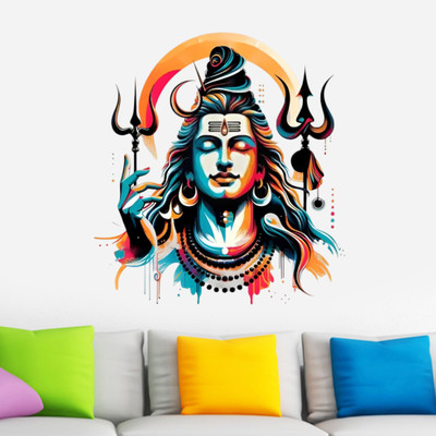 Approach Decor 48 cm Shiv ji-Mahadev-God Shiva-Shivratri-Lord Shiva-Shivling-Bholenath ji Sticker Self Adhesive Sticker(Pack of 1)