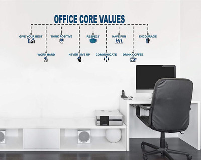 INKEDIFY 120 cm Office Core Values Wall Stickers Self Adhesive Sticker(Pack of 1)