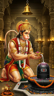 swaroopa 16.5 inch Hanuman ji sticker Self Adhesive Sticker(Pack of 1)