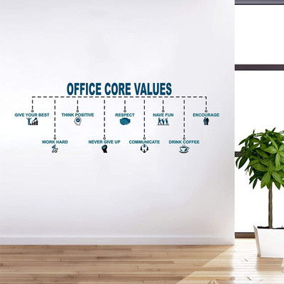 InkHex 120 cm 'Office Core Values' Wall Stickers Self Adhesive Sticker(Pack of 1)