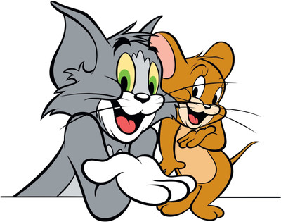 SAI DESIGNS 1 cm Tom And Jerry Self Adhesive Sticker(Pack of 1)