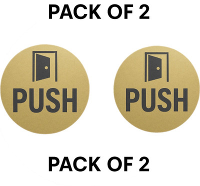 SMEEPS 15.24 cm PUSH Self Adhesive Sticker(Pack of 1)