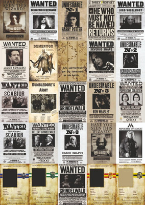 SKINFACTORY 8 inch Harry Potter Wall Stickers Set of 25 A4 Size Wall Posters (8x11 inch) Removable Sticker(Pack of 25)