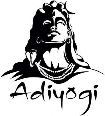 crystalsign 50 cm Lord Adiyogi Statue For Living Room Bedroom and Home Decoration Self Adhesive Sticker(Pack of 1)