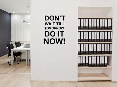 WALLDECORS 60.96 cm DONT BE LAZY QUOTES IMAGE Self Adhesive Sticker(Pack of 1)