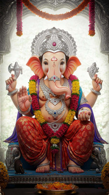 swaroopa 16.5 inch Lord Ganesha Sticker Self Adhesive Sticker(Pack of 1)