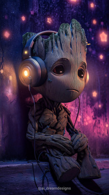 swaroopa 16.5 inch Groot Sticker Self Adhesive Sticker(Pack of 1)