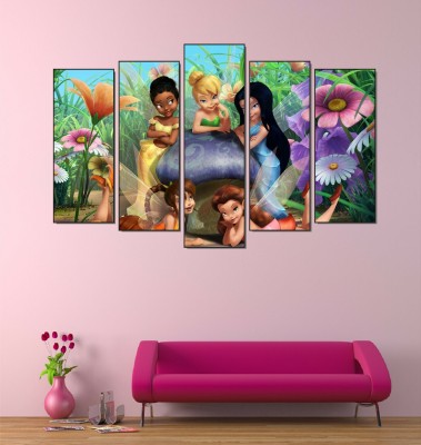 parth decor 91 cm TINKER BELL CARTOON CHARACTER 3D WALL STICKER (91X58) CM Self Adhesive Sticker(Pack of 1)