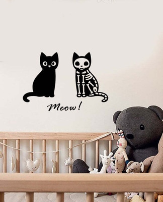 Xskin 27 cm Funny Gothic Cat Skeleton Self Adhesive Sticker(Pack of 1)