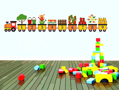 Wallzone 140 cm Colorfull Kids Numbers Removable Sticker(Pack of 1)