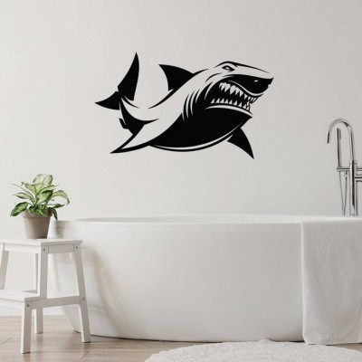 Xskin 27 cm Shark Wall Sticker PVC Vinyl Self Adhesive Sticker(Pack of 1)