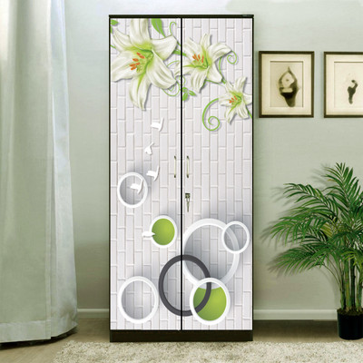 WallDaddy 213.36 cm Gola Flower Almirah Self Adhesive Sticker(Pack of 1)