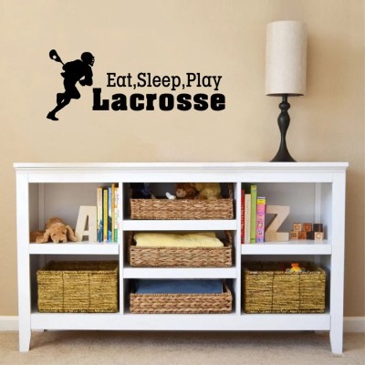 Xskin 58 cm EAT SLEEP PLAY LACROSSE, Wall Stickers Home Decor Waterproof Wall Decals Self Adhesive Sticker(Pack of 1)