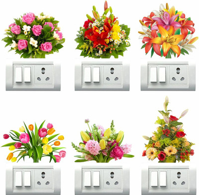 my celebrat 76.2 cm Flowers Switchboard Self Adhesive Sticker(Pack of 1)