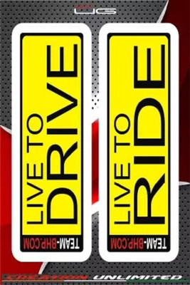 MODAROCK 15.24 cm MULTICOLOR LIVE TO RIDE STICKERS FOR ALL BIKES AND CARS Self Adhesive Sticker(Pack of 1)
