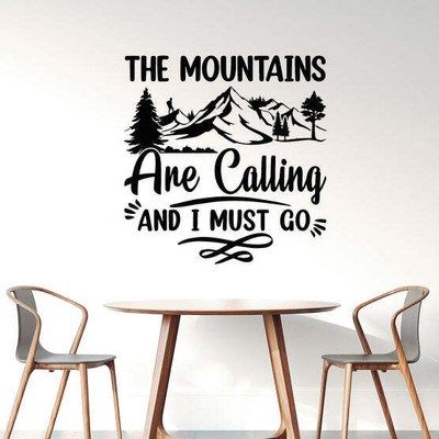 SnappyVinyl 27 cm Mountains Calling A Self Adhesive Sticker(Pack of 1)