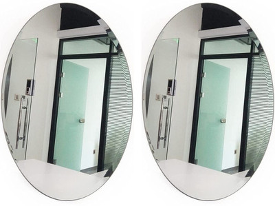 RuHaNest 20 cm Flexible Mirror Sheets Self-Adhesive Plastic Mirror Tiles Non-Glass Mirror Self Adhesive Sticker(Pack of 2)