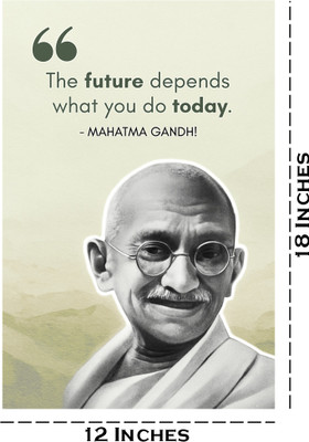 Ordershock 18 inch Mahatma Gandhi Quotes Sticker For Home & Office Wall Poster 12x18 Inch Self Adhesive Sticker(Pack of 1)