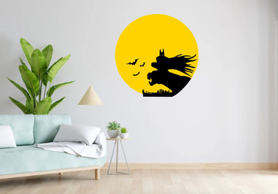 BPARTS 12 inch decorative abstract bat men wall sticker for home decor Reusable Sticker(Pack of 1)