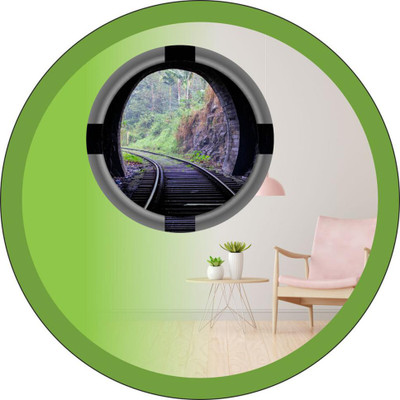 Vijaya enterprises 18 inch Most beautiful nature train line wall poster size (18x18 inch) Self Adhesive Sticker(Pack of 1)