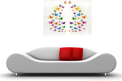 JAAMSO ROYALS 30 cm Beautiful Multicolour 3D butterfly DIY creativity 30PCS(21 CMx 29.7 cm) Self Adhesive Sticker(Pack of 1)