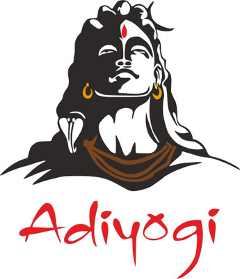 Saiii Designs 30 cm Multi Adiyogi Shiva sticker Self Adhesive Sticker(Pack of 1)